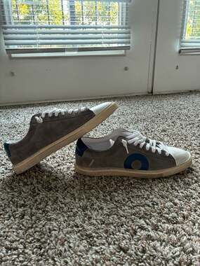 Oliver Cabell Low 1 Suede and Leather Sneakers